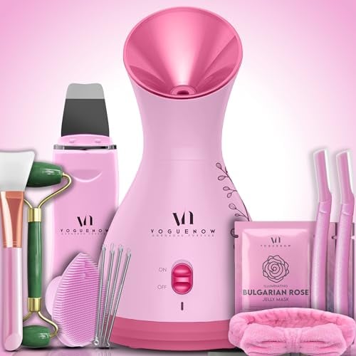 Facial Steamer Spa Kit with Complimentary 17 Skin Care Tools | Face Steamer for Facial Deep Cleaning with Towel Warmer & Humidifier Mode| Self Care Gifts for Women, Spa Gifts, Birthday Gifts for Women