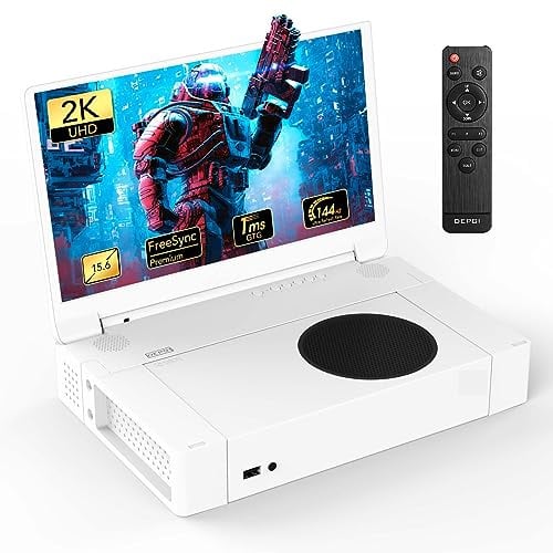 DEPGI 39,6 cm (15,6 Zoll) tragbarer Monitor für Xbox Series S, 144Hz 2K QHD IPS Gaming-Monitor für Xbox Series S (nicht im Lieferumfang enthalten) mit HDR AMD FreeSync 2X HDMI für Reisen im Innen- und