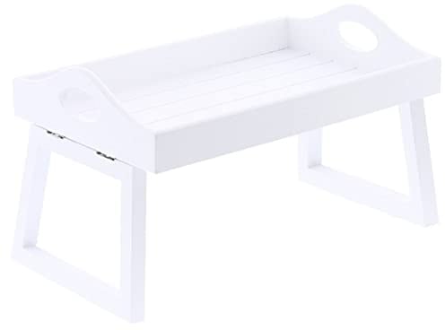 U.saf Home Collections Grey/White Wooden Folding Sofa Armrest Tray Folding Couch Armrest Organiser, For Snacks, Coffee & Accessories Mini Side Tray Table_W20 x L30 x H18.5cm (White)