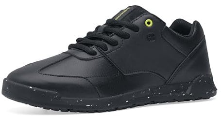 Shoes for Crews Freestyle II - Zapatos para Hombre con Suela Antideslizante y protección contra tropiezos, Zapatos de Cocina Impermeables para Hombre, Veganos, Negro Eco, 48.5 EU