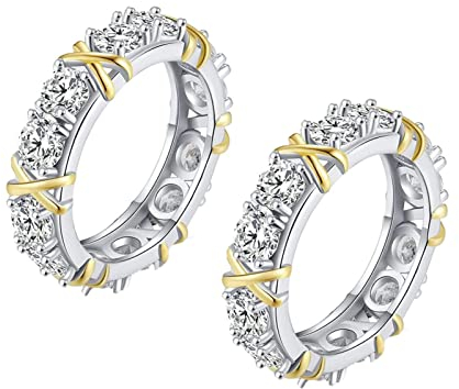 SPAYEIM Magnetischer Zirkon Shaping Kreuz Full Moissanite Diamantring, Magnetische Zirkon Formringe, Moissanite X Criss Cross Ring, Verlobung Eheringe (6)