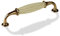 SOTECH Porzellangriff META Möbelgriff Porzellan Cremeweiß-Messing Antik Finish BA 128 mm