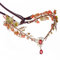 MOSTORY Handgefertigtes rotes Ahornblatt-Stirnband, Waldelfenranke, Krone, Kopfschmuck, roter Kristall, Haarkranz, Tiara für Damen, Hochzeit, Brautschmuck, Mutterschaft, Cosplay, Kostümzubehör