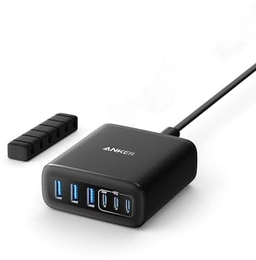 Anker Chargeur USB C 112W, Station de Recharge 6 Ports Sortie, pour iPhone 16/16 Plus / 16 Pro / 16 Pro Max/séries 15/14/ 13, MacBook Air, Pixel, Galaxy, iPad, et Autres (câble Non Inclus)