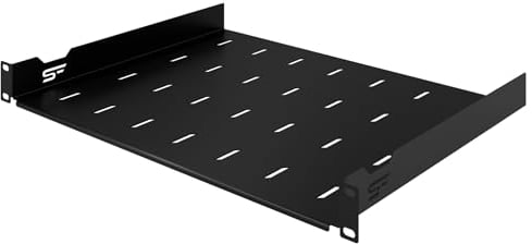 Stalflex Serveur Baie de Brassage 19 Pouces 1U 350mm - Acier Robuste - Racks pour Ordinateur et Serveur - Plateau Cantilever Universel Ventilé pour Montage en Rack Serveur