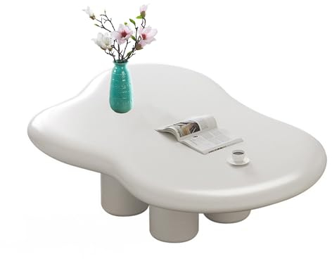 Schlichter moderner Cloud-Couchtisch – unregelmäßiger Beistelltisch für Wohnzimmer – schwarz/cremefarben/weißer Beistelltisch, Cocktailtisch