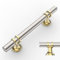 Amerdeco 10 Pack Brushed Satin Nickel and Gold Cabinet Pulls 3.75 Inch(96MM) Hole Centers Kitchen Cabinet Handles Cabinets Hardware Drawer Pulls AM002