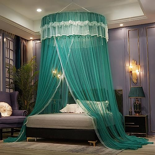 Walkervo Moskitonetz Bett Zelt Moskitonetz Baldachin Doppelbett 270x1200x120cm Betthimmel Hausbett Jungen Mädchen Mosquito Net Bed Für Zuhause Und Camping Geeignet, Emerald Green