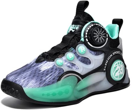 CZHIHANEG Basketballschuhe für Kinder - Unisex, Größe 34 EU, Schwarz, Rutschfest, Wasserfest, Flache Sohle, Kalt gefüttert, Lässig, Basketball, Radfahren