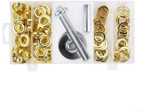 Tarp Grommet Installation Kit, 103pcs, Brass Rings, for Awnings, Flags