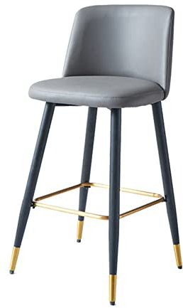 WXDLHAA Moderne Barstühle aus Leder, Barschränke, Stuhl mit Rückenlehne und Fußplatte, hohe Küchentheke für zu Hause Smooth sailing