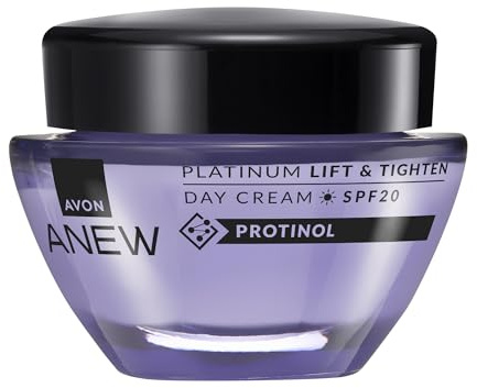 AVON Tagescreme mit Lifting-Effekt Anew Platinum SPF 20 – Formel mit ProtinolTM – strafft und schützt die Haut vor Zeichen des Alters, 50 ml