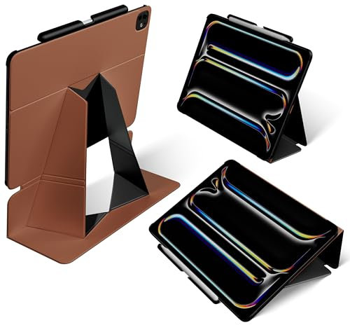 MOFT Hülle für 13'' iPad Pro (M4 2024), Schlanke Schwebender Folio Hülle iPad Ständer mit Bleistifthalter, 4 Verstellbare Winkel, Auto Weck/Schlaf, MOVAS Veganes Leder (Siena Braun)