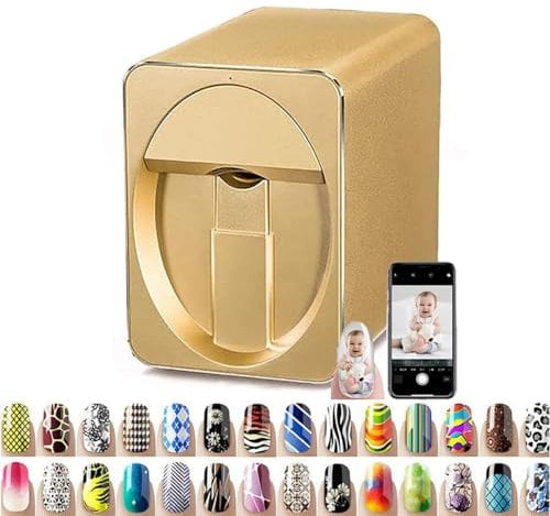 YXFAZPP 3D Nail Art Printer Machine-Digital Nail Design Machine Printer That Comesw/Over 1000 Pictures of Nail |wireless & Automatic Nail Art Machine,Support Wifi/DIY/USB (B)