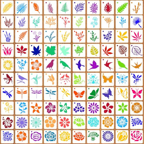 4 Stück Groß Mandala Schablonen, Mandala Wand Schablonen, Schablonen Zeichnen Set, für Scrapbooking Zeichnung Verfolgung DIY Möbel Boden Dekor Wände Fliesen Holz Stein Scrapbook (Klein Weiß)