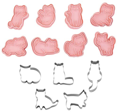 Stampi A Forma Di Gatto Da 8 Pezzi E Stampi In Acciaio Inossidabile Da 5 Pezzi, Simpatiche Forme Di Animali, Forme Creative Di Cartoni Animati, Accessori Da Forno