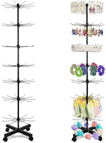 7-stufiger Verkaufsständer Displayständer für Armbandständer, Verkaufsständer Drehbar, Display Ständer mit Haken, Schmuckständer Drehbar, Schmuck Socken Hüte Verkaufsveranstaltungen für Kette Schal