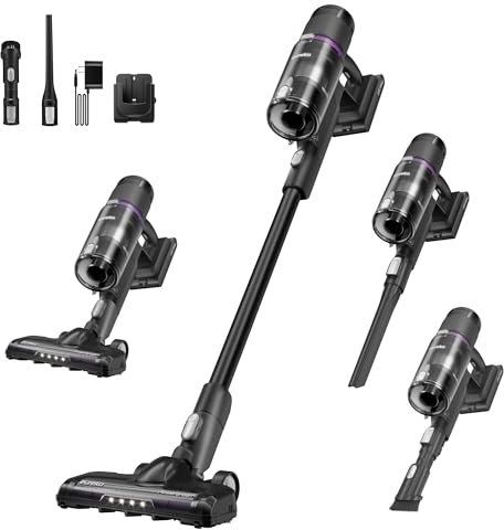 Eureka Cordless NEC410BK, Portable Vacuum Cleaner for Home Rechargeable, Lightweight Stick Vacuum for Hardwood and Pet Hair, Black