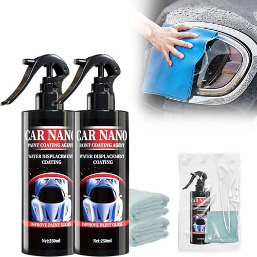 Nurafix Nano Car Spray, 2025 Car Nano Paint Coating Agent,2025 New Car Polish Car Body Scratch Remover,Fast Repair Scratches Repairing Polish Spray,Car Accessories Scratch Remover Kit for Cars (2)