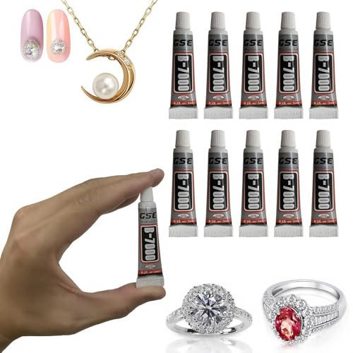 Omeblos Superglue,B7000 Glue,Rhinestone Glue,3ml 10Pcs Multi Functional Glue for Jewelry Making,Clear Adhesive,for Phone Rhinestones Crafts Jewelery Fabric Glass Jewelry Making DIY Art Crafts Leather