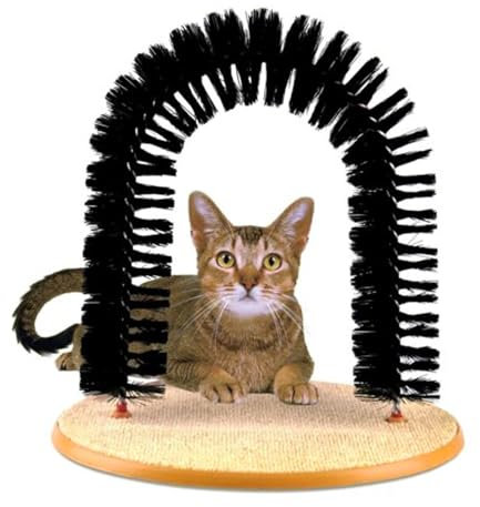 Katzenbogen Selbstbewusstsein-Borstenpflegebogen, Langlebige Pelzentferner Station | Katzengesicht Und Rückenkratzer -Werkzeug, Innenpflegebürstensystem, Selbstmassagerahmen Zur Entspannung Von Hausti