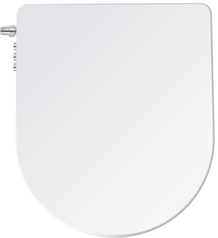 SAMODRA Abattant WC Forme D Bidet Cuvette Toilette Seat Cuvette Toilette Lunette Bidet Toilettes WC Avec Frein De Chute Lavage Des Hanches, Lavage FéMinin & Auto - Nettoyage (Forme D - Bouton)