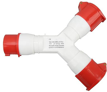 Spina Industriale a 3 Vie Impermeabile IP44 5 Poli 3P+N+E 16A 380-415V con Configurazione a Y Connettore Multifunzionale per Uso in Cantieri Navali Ambienti Industriali e Commerciali