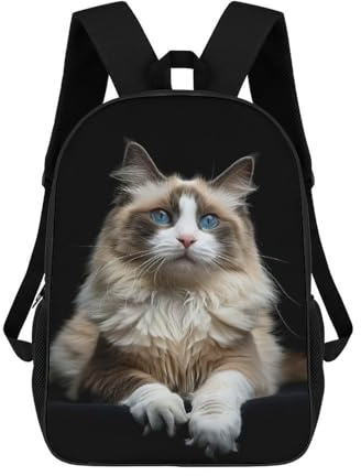 Ragdoll Leichter Schulrucksack, Lässiger Tagesrucksack Für Männer, Frauen Und Teenager 17inch