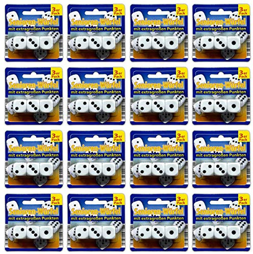 HAC24 48 Stück XL Spielwürfel Augenwürfel Würfelspiel Große Würfel Würfelset