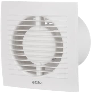EUROPLAST Extractor Fan - Extractor fan Kitchen, Bathroom, Garage Axial Ventilation fan - Wall Mounted Fan - Square Fan (White, Ø 125mm)
