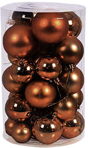 Mojawo 30tlg. Weihnachtskugeln Schmuckkugeln Weihnachtsbaumkugeln Baumschmuck Braun Ø 4/5/6/7cm Christbaumkugeln