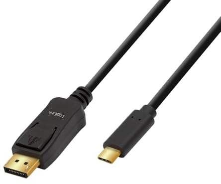 LogiLink UA0336 USB-C auf DisplayPort Anschlusskabel, 3,0 m Schwarz