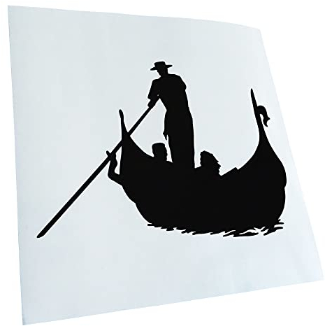 Kiwistar - Autoaufkleber - Gondel Venedig Gondola - schwarz - 14x10cm - Heckscheibe Auto Aufkleber wetterfest für Kfz LKW Mofa Truck - Sticker außen selbstklebend Tuning Zubehör für Fenster Fahrzeug