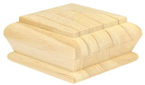 Jackson Woodturners Pine Pyramid Newel Cap – 70mm Square Stair Post Cap – Unfinished Pine Stair Part