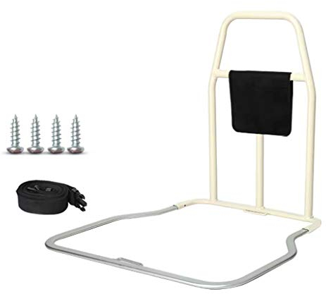 LHNLY-Handlauf Bettgitter haltegriff Bett zum aufstehen - Bettgitter für Erwachsene Senioren - Aufstehhilfe für Bett mit Lattenrost Bettgalgen Bettgeländer Einstiegshilfe (Weiß)