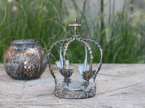 Deko Krone 'Vire' Dekoration Metall H 15 cm Vintage Nostalgie Shabby Chic