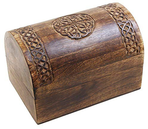 Ajuny Schmuckschatulle aus Holz Handgefertigt Dekorativ Mehrzweck Andenken Schmuckhalter Schatz Antike Vintage Dekorative Reise Organizer Ring Halsketten und Uhrenetui Geschenke