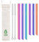 VEHHE Pailles Bubble Tea Réutilisables, Lot de 6 Pailles 24cm/21cm Acier Inoxydable, Pailles Extra Larges en Métal 12mm avec 2 Brosses de Nettoyage, Idéal pour Smoothie, Boba et Bubble Tea Pearls