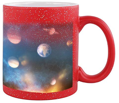 Taza mágica personalizable, con cambio de calor, taza de café y té con tu foto, taza de regalo personalizada, 325 ml, color rojo