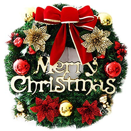 LICHENGTAI Weihnachtskranz Künstlicher Kranz Türkranz Wandkranz Weihnachten Adventskranz Girlande Dekokranz Kränze Hängend Weihnachtsdekoration für Parties Feste Türen Deko, Durchmesser 30 cm