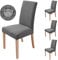sorliva Wasserdicht Stuhlhussen 4er Set Stretch Stuhlbezug Moderne Stuhlüberzug Elastische Abnehmbar Waschbar Spannbezug für Esszimmerstühle Schwingstuhl Bezug Hochzeit Büro Bankette Partys Deko(Grau)