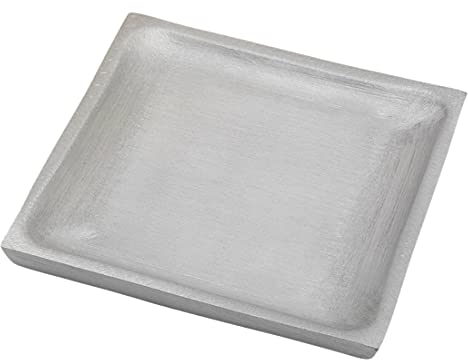 NKlaus Alu Kerzenteller viereckig 9x9cm innen Kerzenhalter Silber matt Untersetzer Deko 10406