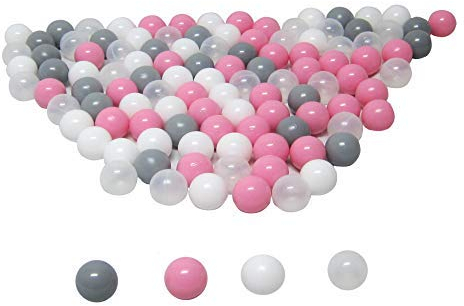 koenig-tom Bällebad24 - Bällebad Bälle, 6cm Ø, Plastebälle, Babybälle, Bällchenbad, Bälle für Bällebad (6cm - 200 Bälle, Rosa Mix)