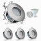 Sweier LED Einbaustrahler IP65,Satin Nickel 5W GU10 Einbaustrahler Badezimmer,230V Warmweiß 3000K Bad Deckenstrahler,430LM Einbauleuchten LED Spot,Lochmass 2.76 Zoll,Einbautiefe 4.33 Zoll,4er Set