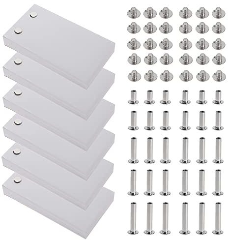 EMSea 6 Stück Blanko Flipbook Zeichenpapier 600 Blatt 1200 Seiten mit abnehmbaren Bindungsschrauben vorgebohrt für Skizzieren Malerei DIY Cartoon Comic Buch Handwerk