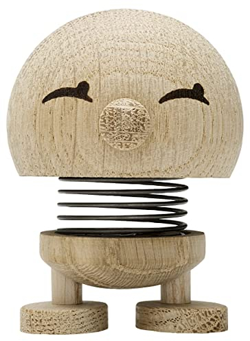 Hoptimist Bimble, Holzdeko, Wackelfigur & Glücksbringer aus Holz, Deko Skandinavisch, Deko Wohnzimmer, Büro & Schreibtisch, Tolle Kleine Geschenke, 4,5 x 5,8 x 6,6 cm, Small, Raw Oak