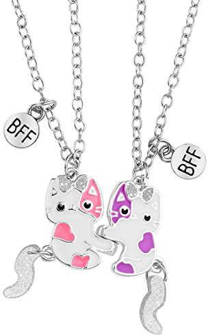 Yolev Freundschaftskette für 2 Mädchen Halskette Geschenk Passende Freundschaftskette Schmuck Langstrecke Geburtstag Weihnachten Brautjungfer Geschenke Mädchen Damen Schwestern