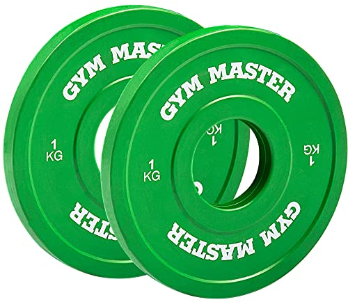 GYM MASTER Pair of 2 Coloured Rubber Fractional Change Plates for Olympic Barbell Weight Lifting