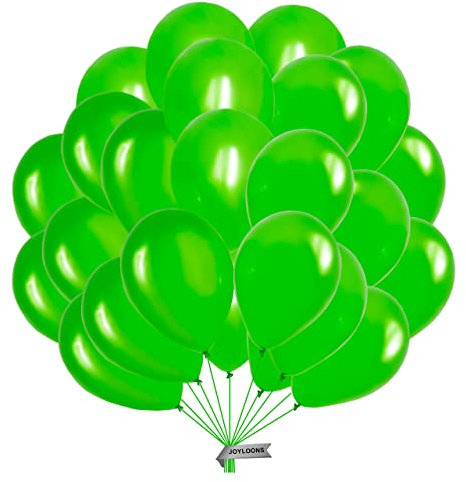 Metallisierte Leuchtendes Grün luftballons 50 stück. Luftballons aus natürlichem Latex. Lufballons mit einem Durchmesser von 32 cm. Ideal zur Dekoration von Geburtstags-, Hochzeits- und baby shower.