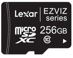 EZVIZ 256GB Ultra-HD Video Micro SD Memory Card, Class 10, UHS, High Speed for Camera, Smartphone, Computer, Dash Came, Surveillance, Tachograph, Table